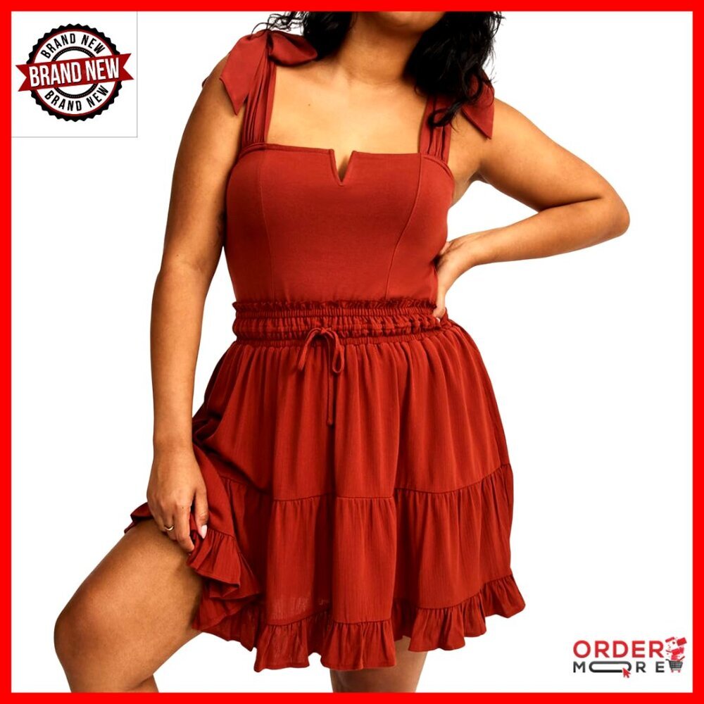 Foxy Tie Strap Corset Tank Fitted Y2K Chic Plus Size Top Adjustable Straps - Picture 1 of 1